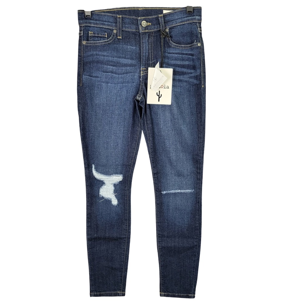 Pistola West Cliff Distressed Skinny Jeans Size 26 Stretch Dark Wash Denim‎